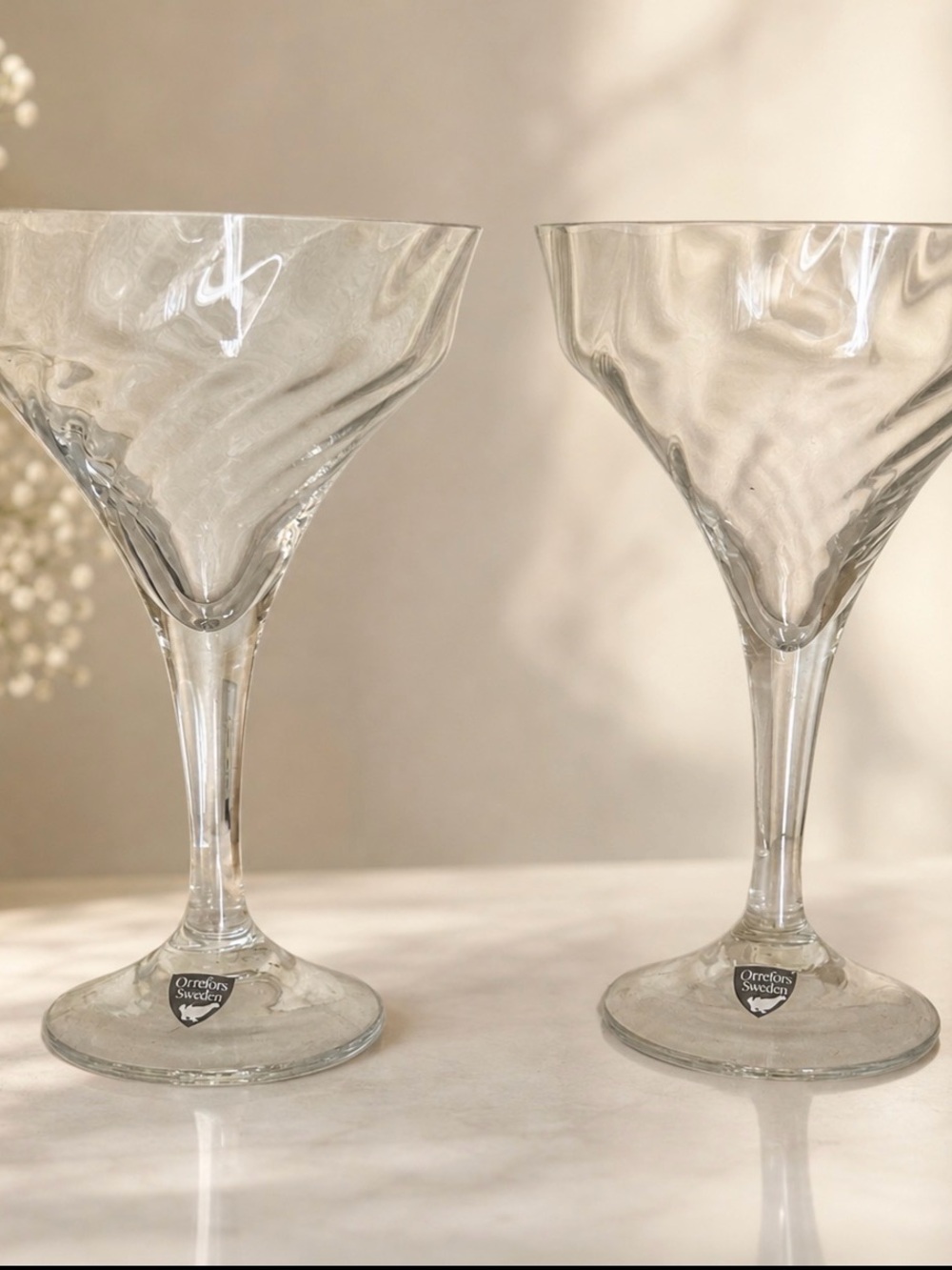 Orrefors Helena Clear Crystal Glasses - Set of 2